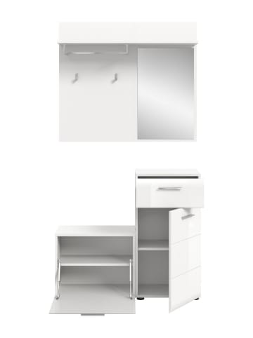 ebuy24 Garderobenmöbel Ice (4-teilig) Weiß 98 x 35 cm