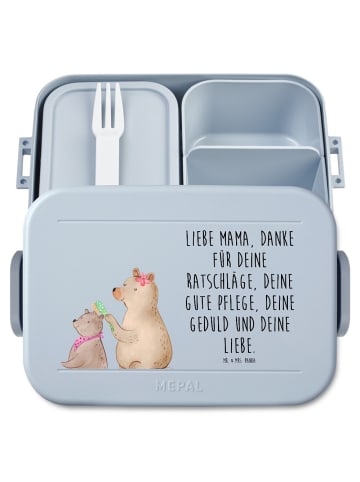 Mr. & Mrs. Panda Bento Box Bär Kind Motiv mit Spruch in Blau Pastell