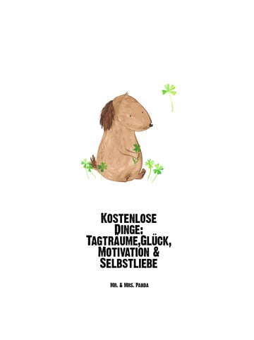 Mr. & Mrs. Panda Trinkflasche Hund Kleeblatt mit Spruch in Weiß