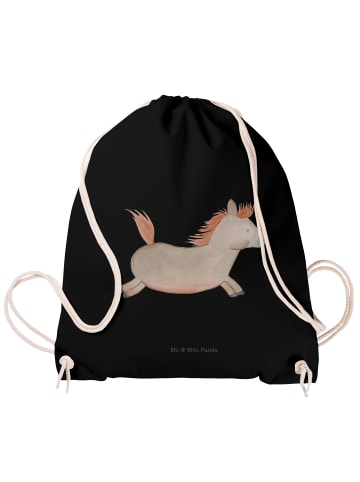 Mr. & Mrs. Panda gym tasche Pferd Springen ohne Spruch in Schwarz