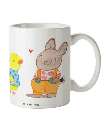 Mr. & Mrs. Panda Kindertasse Ostern Freundschaft ohne Spruch in Weiß
