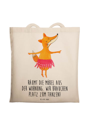 Mr. & Mrs. Panda Jutebeutel Fuchs Ballerina mit Spruch in Creme