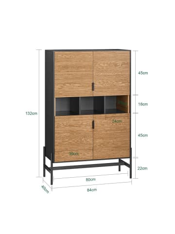SoBuy Schuhschrank in Hell-Eiche - (W) 40 x (H) 132 x (L) 84 cm