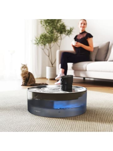 Pawhut Trinkbrunnen für Katze 7L Schwarz