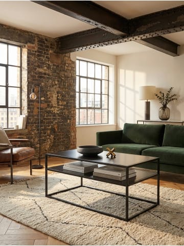 KADIMA DESIGN Couchtisch | Metall Schwarz, 100x60x45cm, Industrial, Stauraum