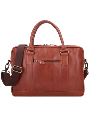 Buckle & Seam Everett Aktentasche Leder 38 cm Laptopfach in cognac