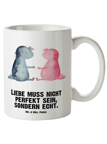 Mr. & Mrs. Panda Kaffeepott Axolotl Liebe mit Spruch in Weiß