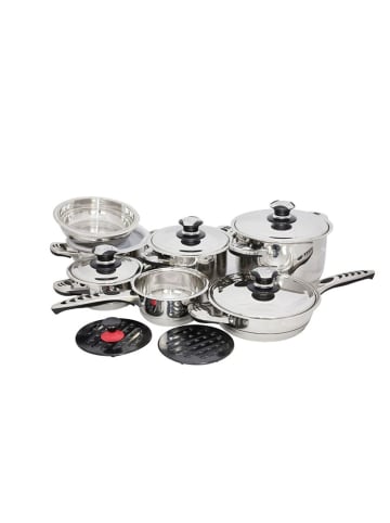 Michelino Michelino Kochtopf-Set mit Thermo-Control - 12-teilig, ergonomische Gr in Silber