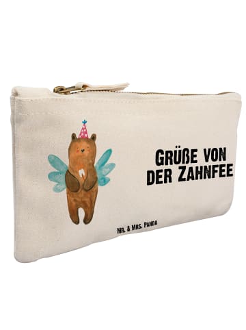 Mr. & Mrs. Panda Kosmetiktasche Bär Zahnfee mit Spruch in Weiß