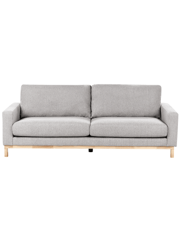 Beliani 3-Sitzer Sofa SIGGARD in Grau/Heller Holzfarbton - (W) 217 x (H) 84 x (L) 92 cm