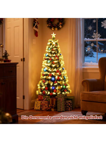 COSTWAY 150 cm Künstlicher Weihnachtsbaum mit Beleuchtung in Grün