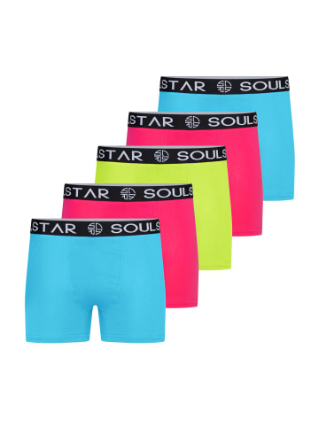 SOUL STAR Boxershorts - MUBOXER5 in Turq_Pink_Lime