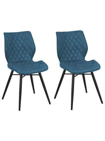 2er-Set Esszimmerstuhl LISLE in Blau/Schwarz