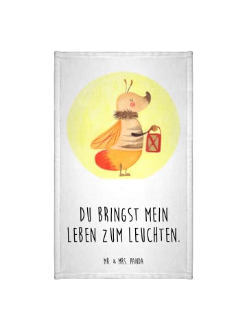 Mr. & Mrs. Panda Gästehandtuch Glühwürmchen mit Spruch in Weiß