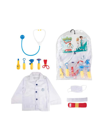 Toi-Toys Doktor Verkleidungsset für Kinder mit Jacke und Zubehör 10teilig in mehrfarbig