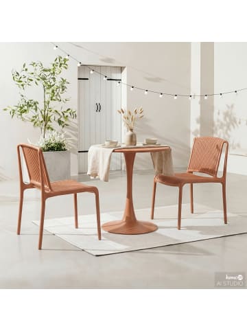 home24 Gartenstuhl Verta 2er-Set in Terracotta
