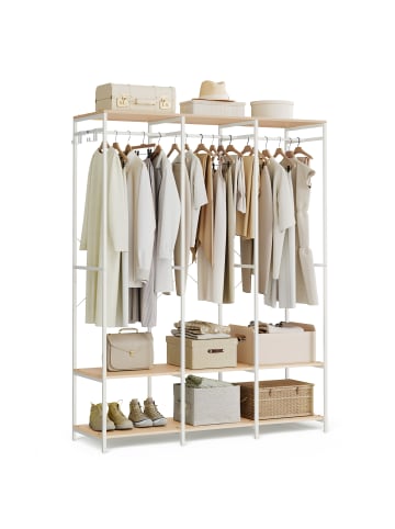 SONGMICS Kleiderschrank Blochic in Beige - (B)141 x (H)180 x (T)40 cm