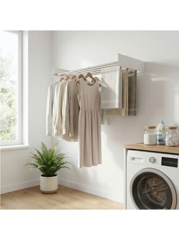 SONGMICS Wäscheständer Bunji in Weiß - (B)100 x (H)10.5 x (T)50 cm
