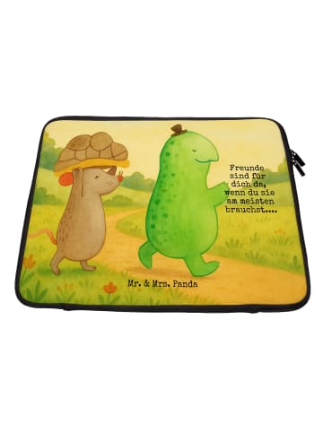Mr. & Mrs. Panda Laptop Hülle Schildkröte Maus Design mit Spruch in Weiß