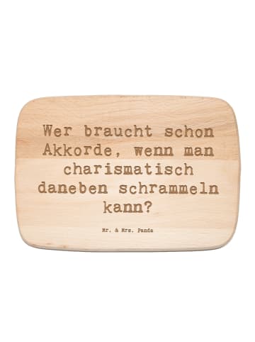 Mr. & Mrs. Panda Frühstücksbrett Spruch Charisma Gitarre mit Spruch in Transparent