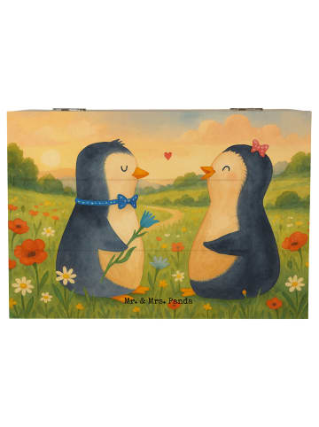 Mr. & Mrs. Panda Kiste Pinguin Pärchen Design ohne Spruch in Weiß