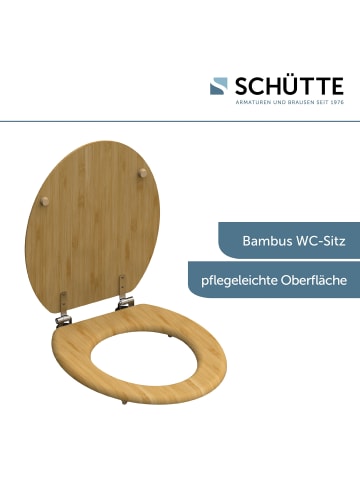 Schütte Nachhaltiger WC Sitz BAMBUS - (L) 43 x (B) 37 x (H) 5 cm