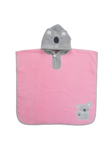 Schlummersack Frottee Badeponcho in Rosa-Weiß