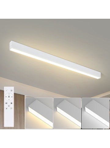 ZMH LED Deckenleuchte in weiß 32W Modern Dimmbar L 107CM Lang Bürolampe