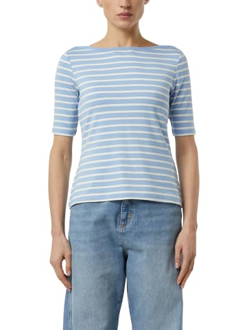 comma T-Shirt in blau weiß