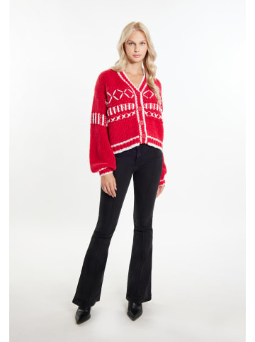 IZIA Damen Cardigan in Rot Weiss