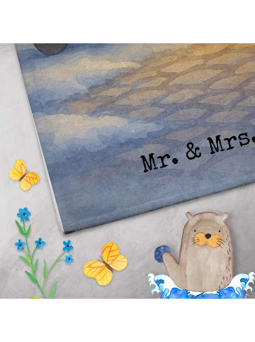 Mr. & Mrs. Panda Handtuch Igel Maronen Design ohne Spruch in Weiß