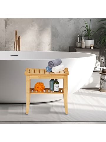 relaxdays Badhocker in Natur - (B)48 x (H)45,5 x (T)25 cm