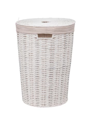 5five Simply Smart Wäschekorb, rund, 40 L in Weiß, (B) 32 x (H) 58 x (L) 32 cm