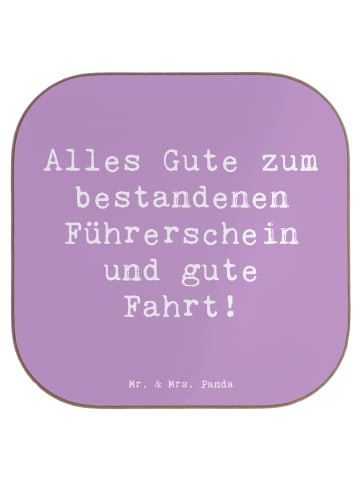 Mr. & Mrs. Panda Untersetzer Glas Spruch Erste Erfahrungen im St... in Lavendeltraum