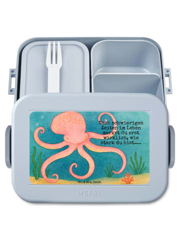 Mr. & Mrs. Panda Brotzeitbox Tintenfisch Design mit Spruch in Blau Pastell
