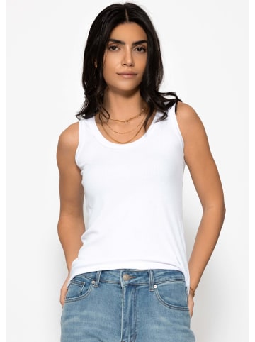 SASSYCLASSY Tank Top mit Ausschnitt in Weiß