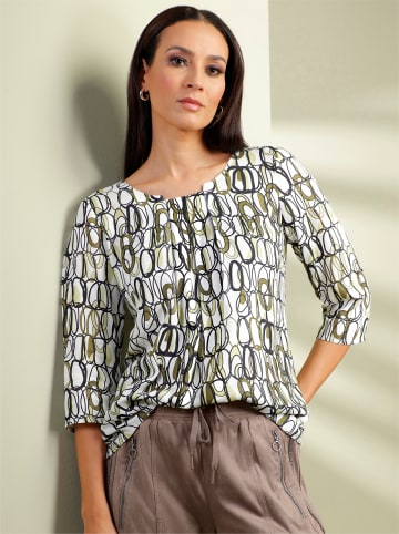 Heine Druckbluse in schwarz-ecru-bedruckt