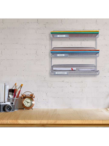 relaxdays 4 x Dokumentenablage in Silber