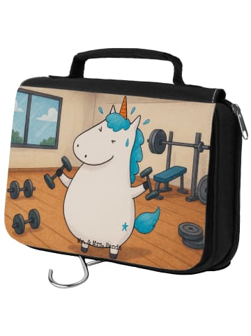 Mr. & Mrs. Panda Kosmetiktasche Einhorn Fitness Design ohne Spruch in Weiß