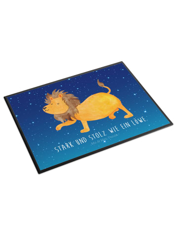 Mr. & Mrs. Panda Schreibunterlage Sternzeichen Löwe mit Spruch in Sternenhimmel Blau