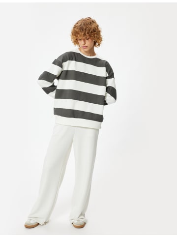 KOTON Sweatshirt in Anthrazit Gestreift
