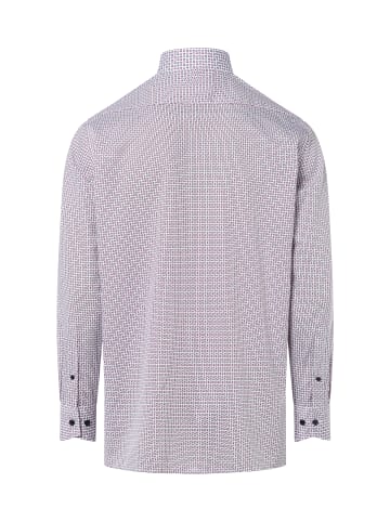 OLYMP  Hemd in weiß bordeaux