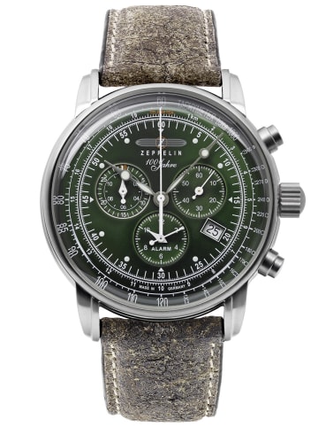 Zeppelin Herren-Alarm-Chronograph 100 Jahre Zeppelin Grün / Anthrazit / Silber