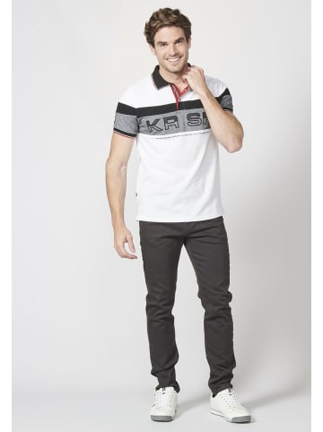 KOROSHI KURZARM POLOSHIRT PIQUE in rot