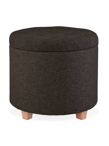 relaxdays Sitzhocker in Braun - (H)41 x (D)44 cm