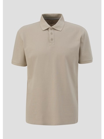 QS Polo-Shirt kurzarm in Beige