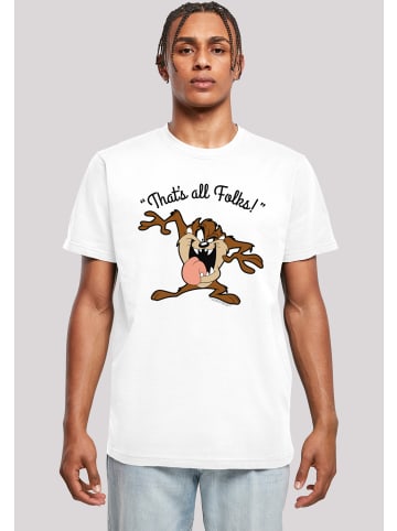 F4NT4STIC T-Shirt Looney Tunes Taz That's All Folks in weiß