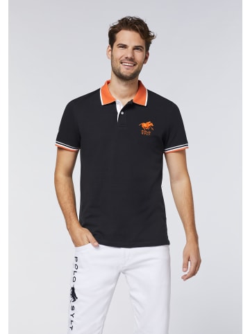 Polo Sylt Poloshirt mit Kontrast-Akzenten in Schwarz