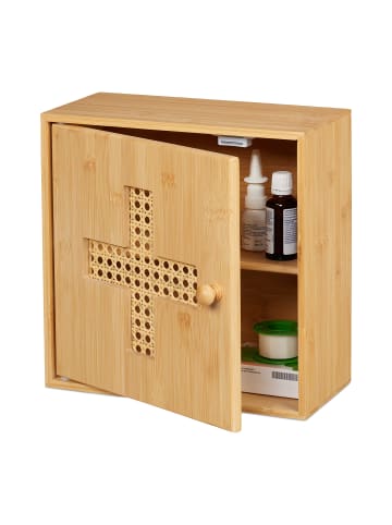 relaxdays Medizinschrank in Natur - (B)28 x (H)28 x (T)16 cm