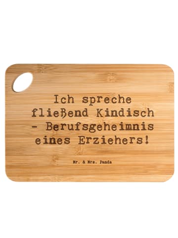 Mr. & Mrs. Panda Frühstücksbrett Spruch Erzieher Kindisch mit Sp... in Braun